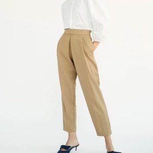 41.) NWT Massimo Dutti Pleated Front Khaki Trousers- Size 44 (12)- MSRP $159